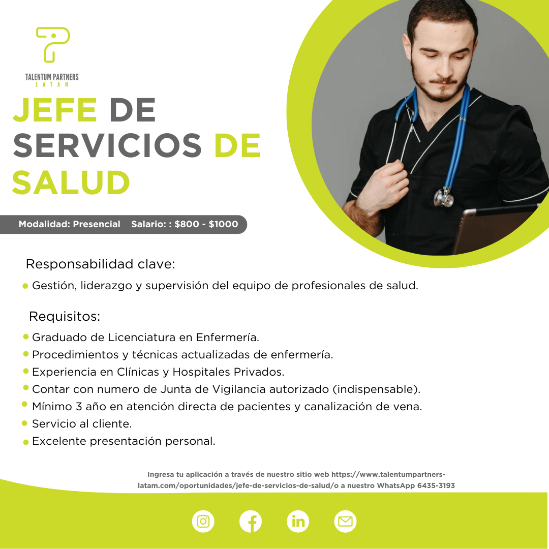 Jefe de Servicios de Salud
